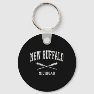 New Buffalo Michigan Vintage Nautilus-Paddel Schlüsselanhänger