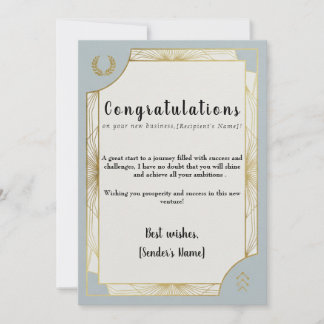 New Business Congratulations Card Karte