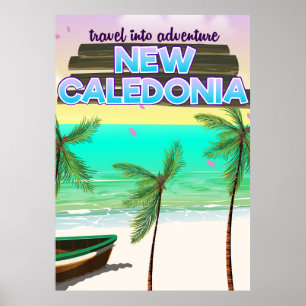 New Caledon "Reise ins Abenteuer" Reiseplakat. Poster