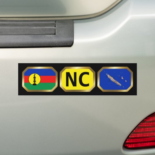 New Caledonia Flag Map Code Bumper Sticker Autoaufkleber (Auf Auto)
