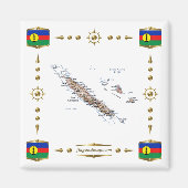 New Caledonia Map + Flags Magnet (Vorne)