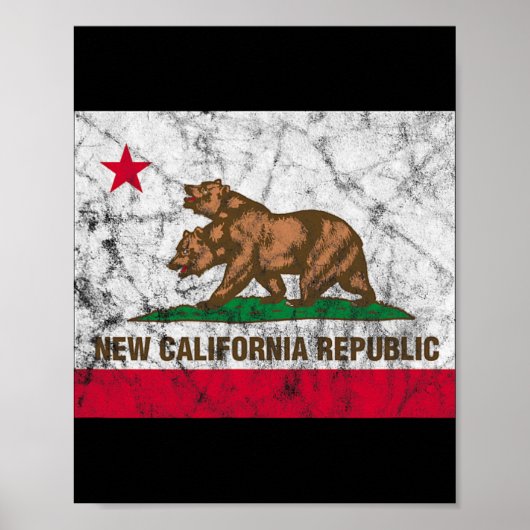 New California Republic Ncr State Distressed Flag Poster (Vorne)