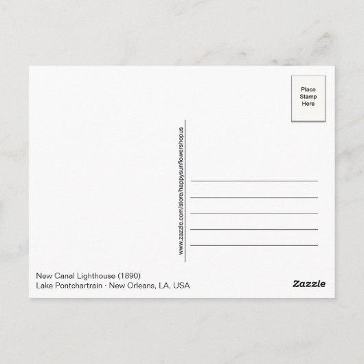 New Canal Lighthouse New Orleans LA USA Postcard Postkarte (Rückseite)