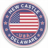 New Castle Delaware, New Castle Aufkleber (Vorderseite)