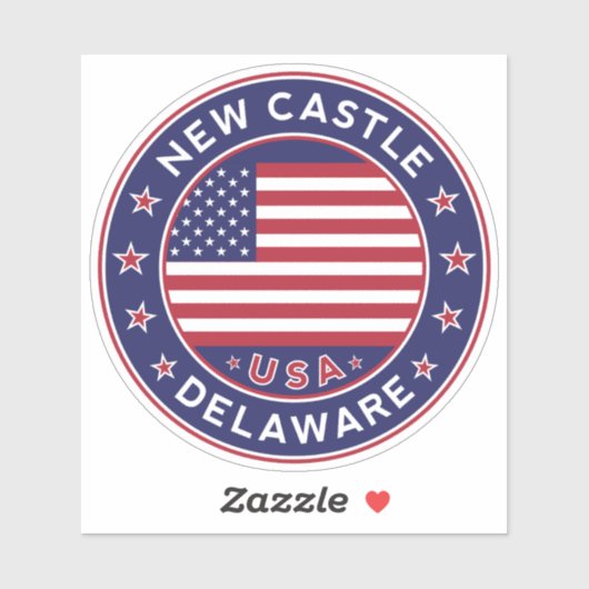 New Castle Delaware, New Castle Aufkleber (Blatt)