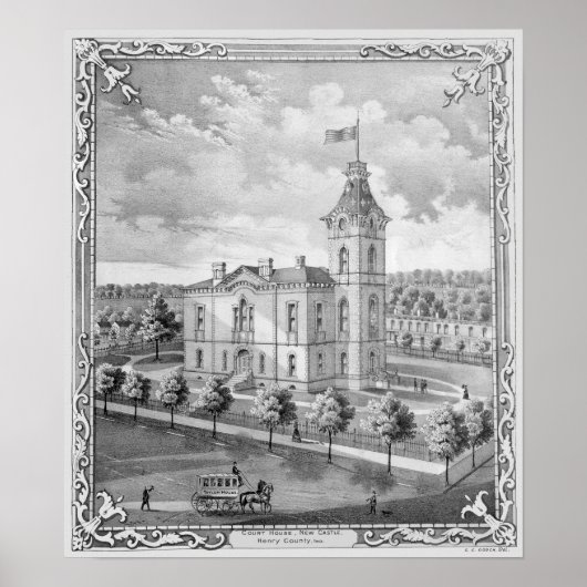 New Castle Indiana Court House Poster (Vorne)