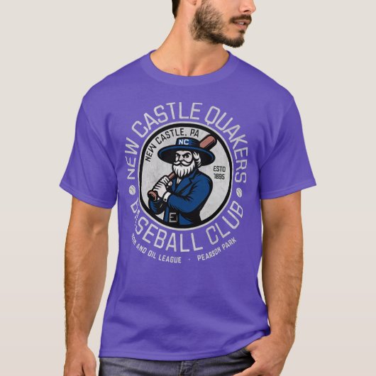 New Castle Quakers Baseball - 1895-Foto T-Shirt (Vorderseite)