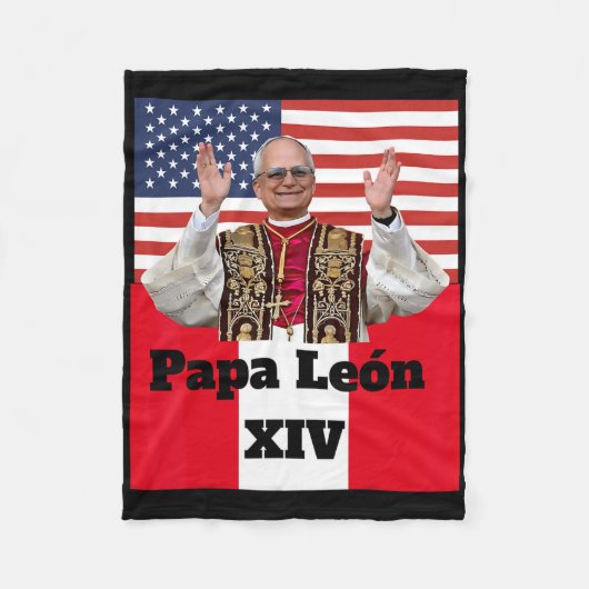 New Catholic Pe Leo Xiv Papa León Peru U.s.a. Conn Fleecedecke (Vorderseite)