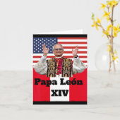 New Catholic Pe Leo Xiv Papa León Peru U.s.a. Conn Karte (Gelbe Blume)