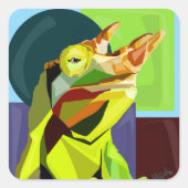 New Cham On The Block—Jackson’s Chameleon Quadratischer Aufkleber (Vorderseite)