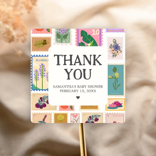 New Chapter Baby Shower Quadratischer Aufkleber