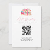 New Chapter Baby Shower Registry QR Code books Einladung (Rückseite)