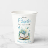 New Chapter Begin Blue Boy Brunch Book Baby Shower Pappbecher (Rückseite)