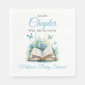 New Chapter Begin Blue Boy Brunch Book Baby Shower Serviette (Vorderseite)
