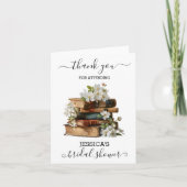 New Chapter Begins Book Bridal Shower Dankeskarte (Vorderseite)