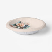 New Chapter Begins Book Stack Floral  Pappteller (Gewinkelt)