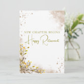 New Chapter Begins Elegant Retirement Gift Karte (Stehend Vorderseite)