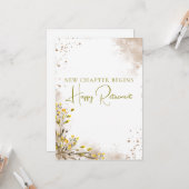 New Chapter Begins Elegant Retirement Gift Karte (Vorderseite/Rückseite Beispiel)