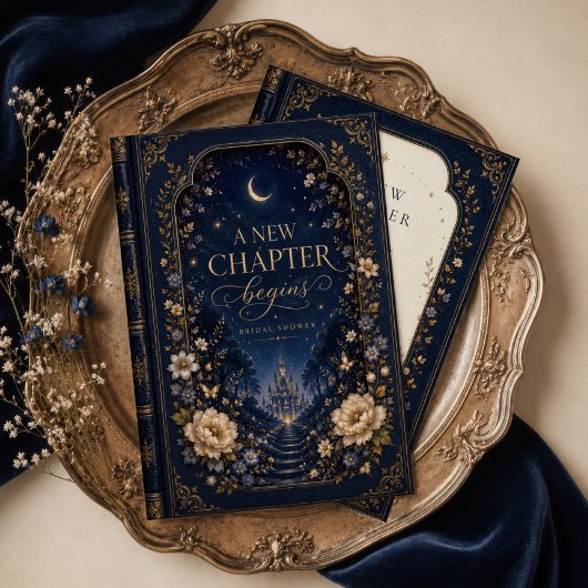 New Chapter begins Fantasy Enchanted bridal shower Einladung