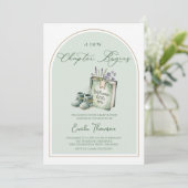 New Chapter Begins gender neutral Baby shower Einladung (Stehend Vorderseite)