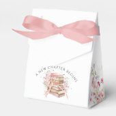 New Chapter Begins Pink Bow Baby Shower Favor Box Geschenkschachtel (Vorderseite)