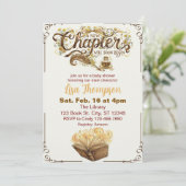 New Chapter Begins Soon, Golden Book Baby Shower Einladung (Stehend Vorderseite)