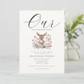 New Chapter Begins Storybook Floral Baby Shower Einladung (Stehend Vorderseite)