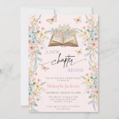 New Chapter Begins Storybook flowers Bridal Shower Einladung (Vorderseite)