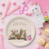 New Chapter Begins Turning the Page Floral  Pappteller (Party)