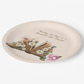 New Chapter Begins Turning the Page Floral  Pappteller (Schrägansicht)