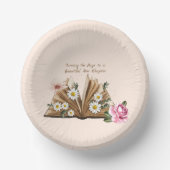 New Chapter Begins Turning the Page Floral  Pappteller (Vorderseite)