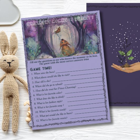 New Chapter Begins Who Knows Mommy Best Game Card Einladung