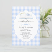 New Chapter Blue Book Baby Shower Invite Einladung (Stehend Vorderseite)