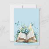 New Chapter Blue Boy Brunch StoryBook Baby Shower Dankeskarte (Rückseite)