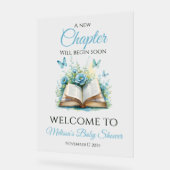New Chapter Blue Brunch Book Baby Shower Welcome Acrylschild (Winkel)