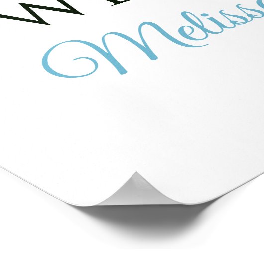 New Chapter Blue Brunch Book Baby Shower Welcome Poster (Ecke)