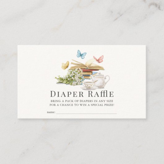 New Chapter Book Baby Shower Diaper Raffle Ticket Begleitkarte (Vorderseite)