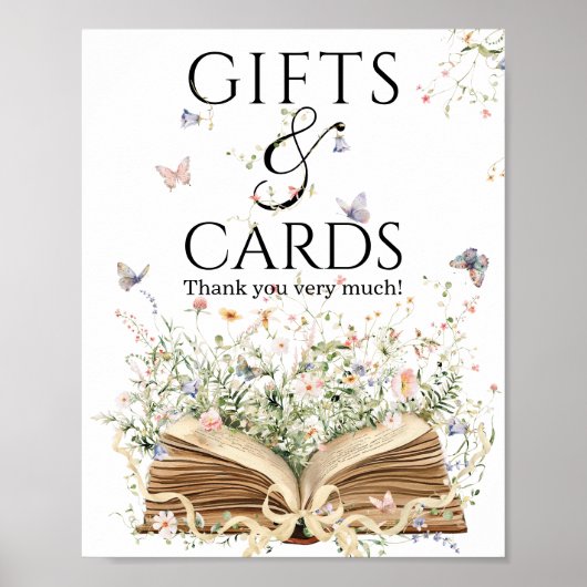 New Chapter Book Theme bridal shower Gift & card Poster (Vorne)