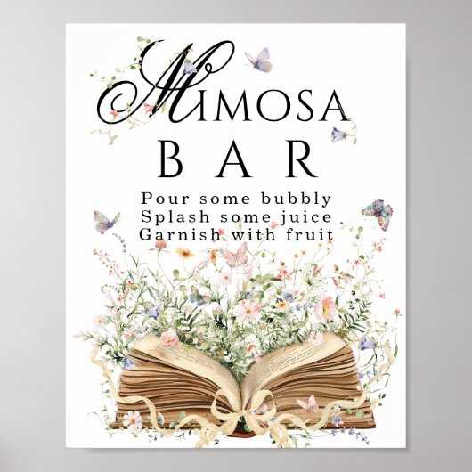New Chapter Book Theme bridal shower mimosa bar Poster (Vorne)
