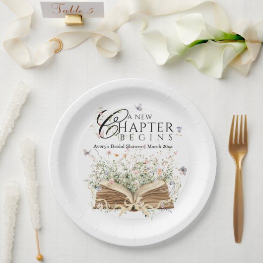 New Chapter Book Theme bridal shower Pappteller (Hochzeit)