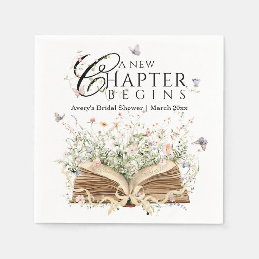 New Chapter Book Theme bridal shower Serviette (Vorderseite)