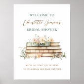 New Chapter Book Wedding Bridal Shower Welcome Poster (Vorne)