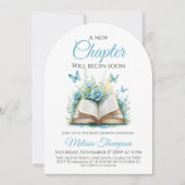 New Chapter Boy Blue Brunch Book Baby Shower Einladung (Vorderseite)
