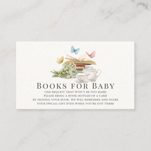 New Chapter Butterfly Baby Shower Book Request Begleitkarte (Vorderseite)