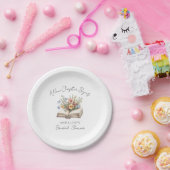 New Chapter Floral Book Bridal Shower Pappteller (Party)