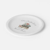 New Chapter Floral Book Bridal Shower Pappteller (Schrägansicht)