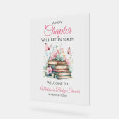 New Chapter Girl Storybook Baby Shower Welcome Acrylschild (Winkel)