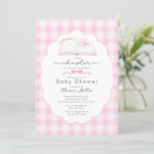 New Chapter Pink Book Baby Shower Invite Einladung (Stehend Vorderseite)