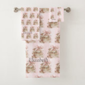 New Chapter Pink Bow Stripes Badhandtuch Set (Insitu)