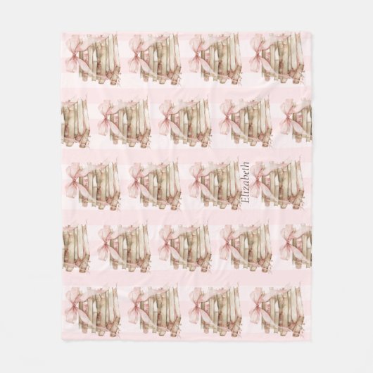 New Chapter Pink Bow Stripes  Fleecedecke (Vorderseite)